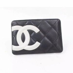 CHANEL Card Holder Cambon Black Leather